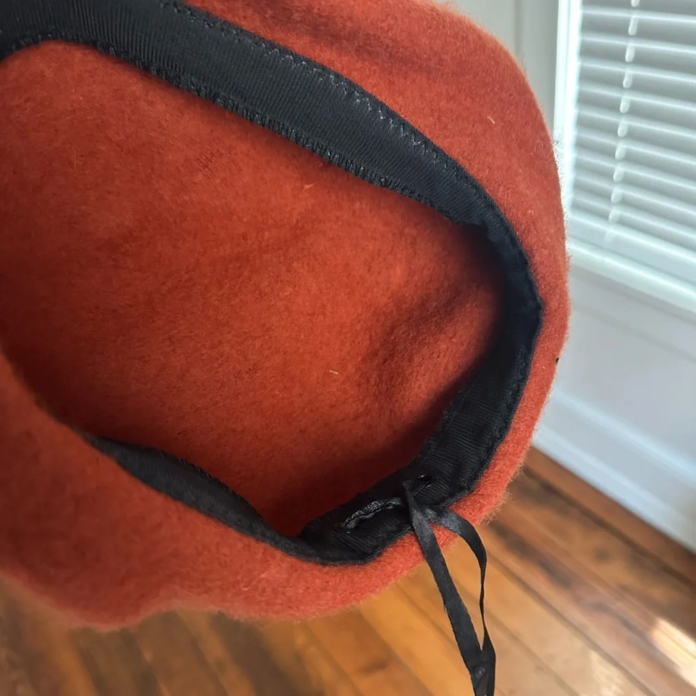 Fox Beret - Orange Felted Wool